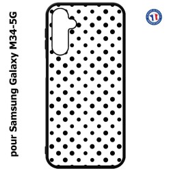 Coque pour Samsung Galaxy M34 5G motif géométrique pattern noir et blanc - ronds noirs