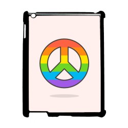 Coque pour IPAD 5 Peace and Love LGBT - couleur arc en ciel