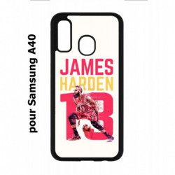 Coque noire pour Samsung Galaxy A40 star Basket James Harden 13 Rockets de Houston
