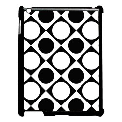 Coque pour IPAD 5 motif géométrique pattern noir et blanc - ronds et carrés