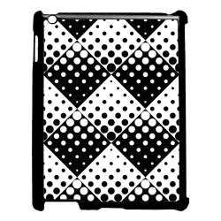 Coque pour IPAD 5 motif géométrique pattern noir et blanc - ronds carrés noirs blancs