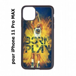 Coque noire pour Iphone 11 PRO MAX Stephen Curry NBA Golden State Born to Play