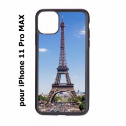 Coque noire pour Iphone 11 PRO MAX Tour Eiffel Paris France