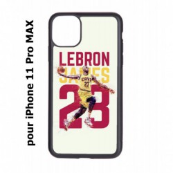 Coque noire pour Iphone 11 PRO MAX star Basket Lebron James Cavaliers de Cleveland 23