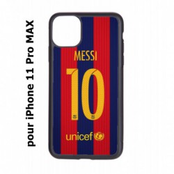 Coque noire pour Iphone 11 PRO MAX maillot 10 Lionel Messi FC Barcelone Foot