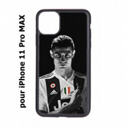 Coque noire pour Iphone 11 PRO MAX Cristiano Ronaldo Juventus