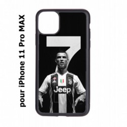 Coque noire pour Iphone 11 PRO MAX Ronaldo CR7 Juventus Foot numéro 7