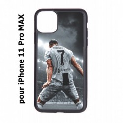 Coque noire pour Iphone 11 PRO MAX Cristiano Ronaldo Juventus Turin Football stade