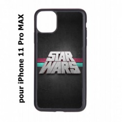 Coque noire pour Iphone 11 PRO MAX logo Stars Wars fond gris - légende Star Wars