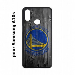 Coque noire pour Samsung Galaxy A10s Stephen Curry emblème Golden State Warriors Basket fond bois