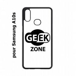 Coque noire pour Samsung Galaxy A10s Logo Geek Zone noir & blanc