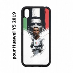 Coque noire pour Huawei Y5 2019 Ronaldo CR7 Juventus Foot