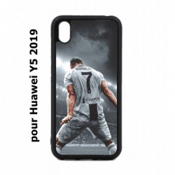 Coque noire pour Huawei Y5 2019 Cristiano Ronaldo Juventus Turin Football stade