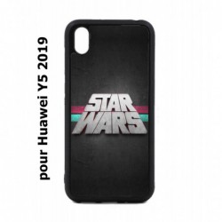 Coque noire pour Huawei Y5 2019 logo Stars Wars fond gris - légende Star Wars