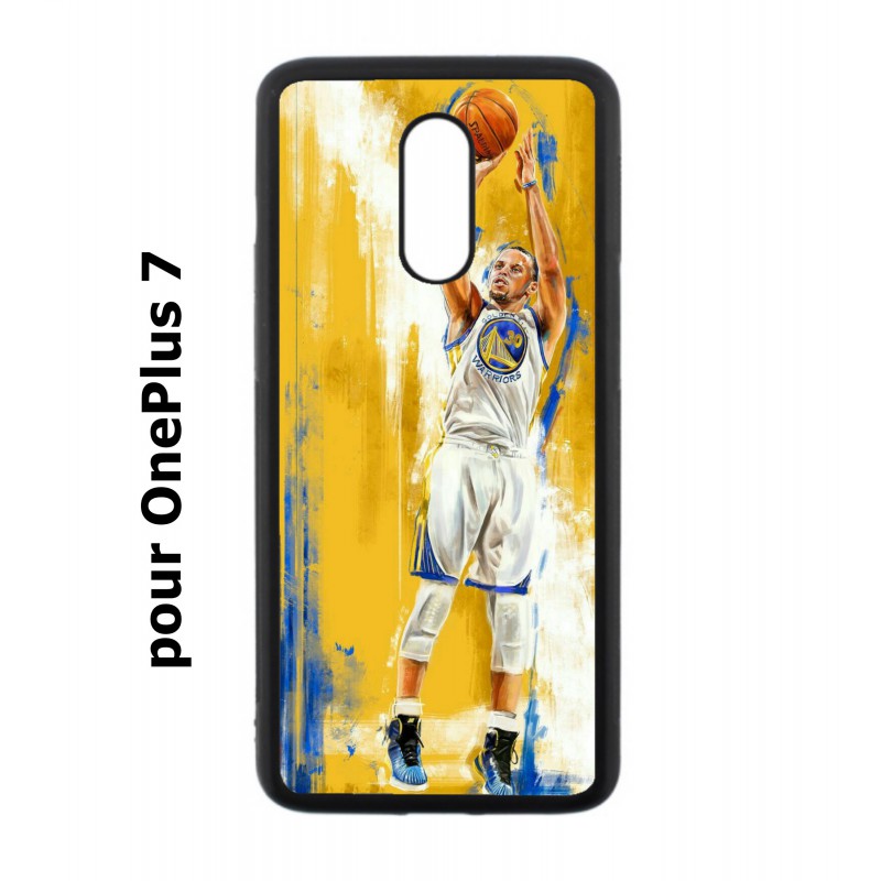 Coque noire pour OnePlus 7 Stephen Curry Golden State Warriors Shoot Basket