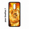 Coque noire pour OnePlus 7 Stephen Curry Golden State Warriors Basket - Curry en flamme