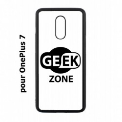 Coque noire pour OnePlus 7 Logo Geek Zone noir & blanc