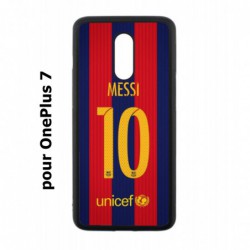 Coque noire pour OnePlus 7 maillot 10 Lionel Messi FC Barcelone Foot