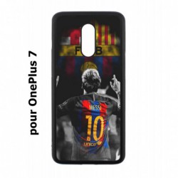 Coque noire pour OnePlus 7 Lionel Messi FC Barcelone Foot