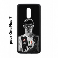 Coque noire pour OnePlus 7 Cristiano Ronaldo Juventus