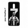 Coque noire pour OnePlus 7 Ronaldo CR7 Juventus Foot numéro 7