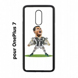 Coque noire pour OnePlus 7 Cristiano Ronaldo Juventus Turin Football - Ronaldo super héros