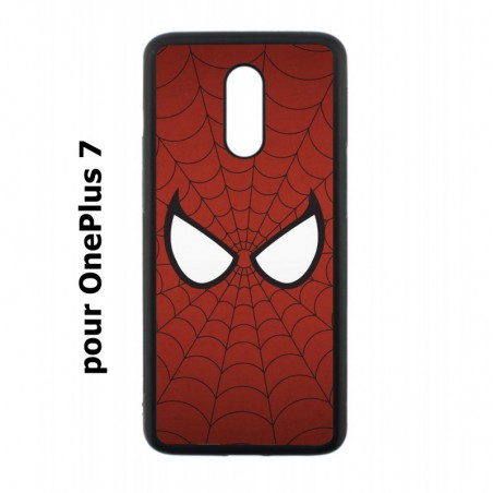 Coque noire pour OnePlus 7 les yeux de Spiderman - Spiderman Eyes - toile Spiderman