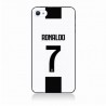 Coque noire pour IPHONE 5/5S et IPHONE SE.2016 Ronaldo CR7 Juventus Foot numéro 7 fond blanc
