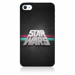 Coque noire pour IPHONE 5/5S et IPHONE SE.2016 logo Stars Wars fond gris - légende Star Wars