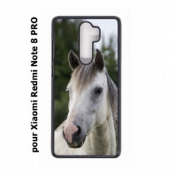 Coque noire pour Xiaomi Redmi Note 8 PRO Coque cheval blanc - tête de cheval