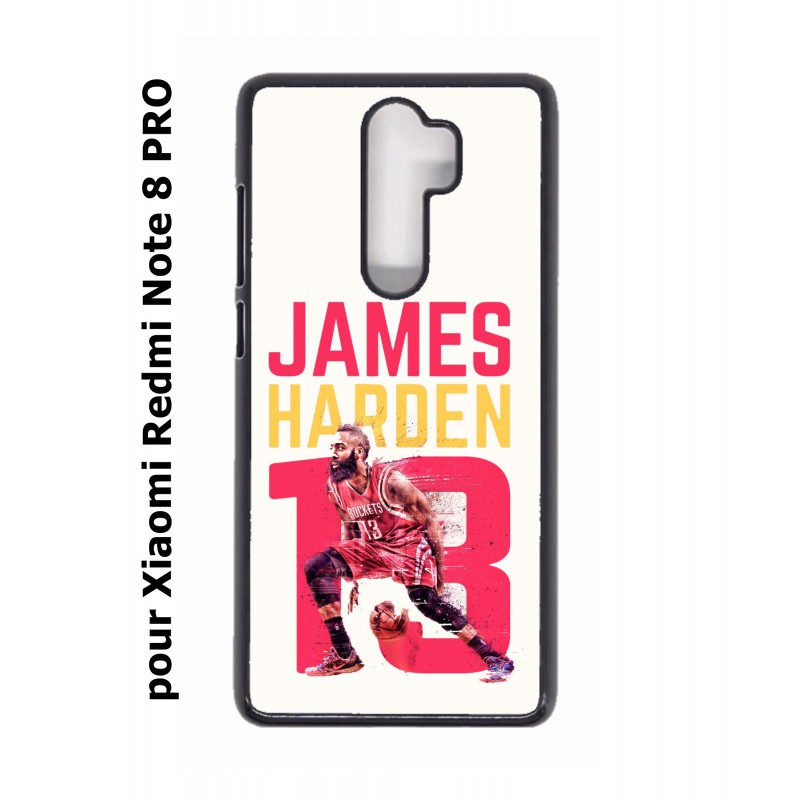 Coque noire pour Xiaomi Redmi Note 8 PRO star Basket James Harden 13 Rockets de Houston
