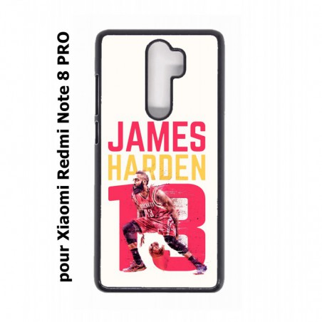 Coque noire pour Xiaomi Redmi Note 8 PRO star Basket James Harden 13 Rockets de Houston