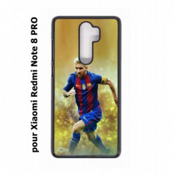 Coque noire pour Xiaomi Redmi Note 8 PRO Lionel Messi FC Barcelone Foot fond jaune