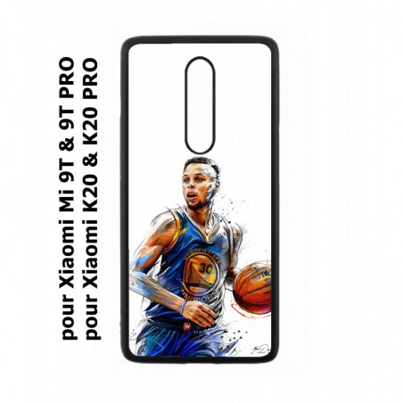Coque noire pour Xiaomi Mi 9T - Mi 9T PRO - Redmi K20 - K20 PRO Stephen Curry Golden State Warriors dribble Basket