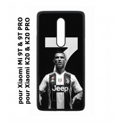 Coque noire pour Xiaomi Mi 9T - Mi 9T PRO - Redmi K20 - K20 PRO Ronaldo CR7 Juventus Foot numéro 7