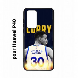 Coque noire pour Huawei P40 Stephen Curry Golden State Warriors Basket 30