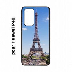 Coque noire pour Huawei P40 Tour Eiffel Paris France