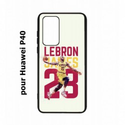 Coque noire pour Huawei P40 star Basket Lebron James Cavaliers de Cleveland 23