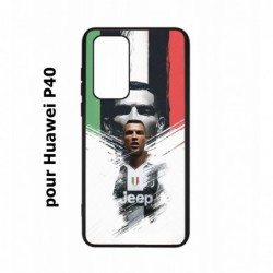 Coque noire pour Huawei P40 Ronaldo CR7 Juventus Foot