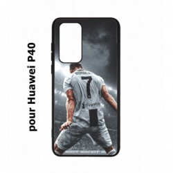 Coque noire pour Huawei P40 Cristiano Ronaldo Juventus Turin Football stade