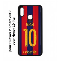 Coque noire pour Honor 10 Lite maillot 10 Lionel Messi FC Barcelone Foot