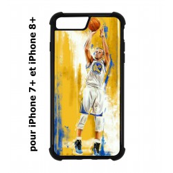 Coque noire pour IPHONE 7 PLUS/8 PLUS Stephen Curry Golden State Warriors Shoot Basket
