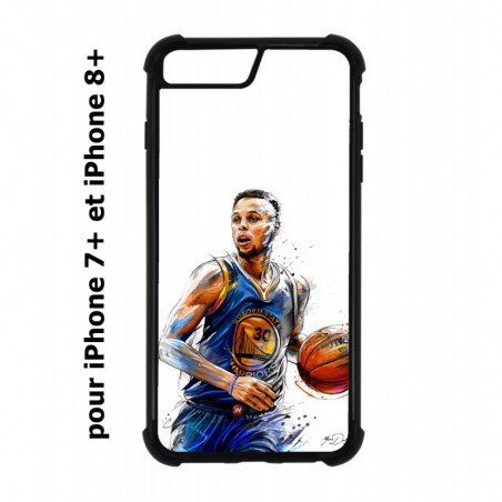 Coque noire pour IPHONE 7 PLUS/8 PLUS Stephen Curry Golden State Warriors dribble Basket