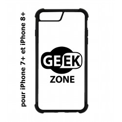 Coque noire pour IPHONE 7 PLUS/8 PLUS Logo Geek Zone noir & blanc