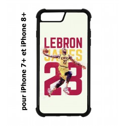 Coque noire pour IPHONE 7 PLUS/8 PLUS star Basket Lebron James Cavaliers de Cleveland 23