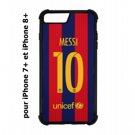 Coque noire pour IPHONE 7 PLUS/8 PLUS maillot 10 Lionel Messi FC Barcelone Foot