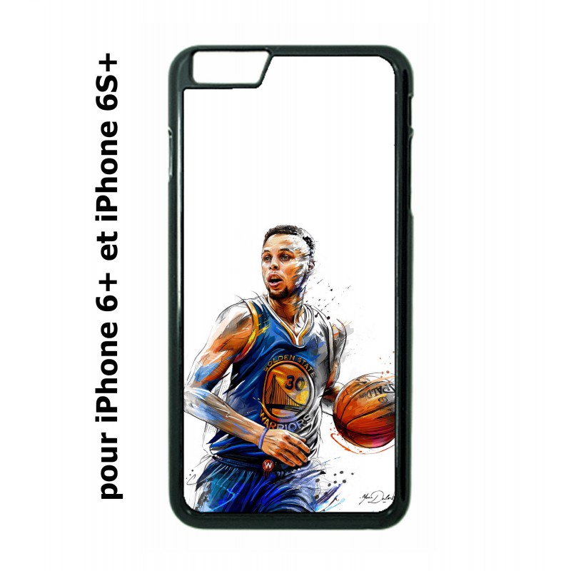 Coque noire pour IPHONE 6 PLUS/6S PLUS Stephen Curry Golden State Warriors dribble Basket