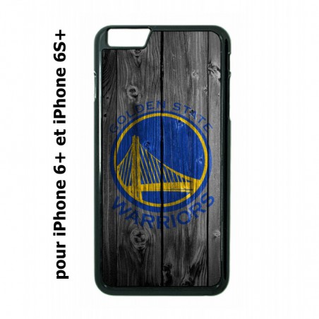 Coque noire pour IPHONE 6 PLUS/6S PLUS Stephen Curry emblème Golden State Warriors Basket fond bois
