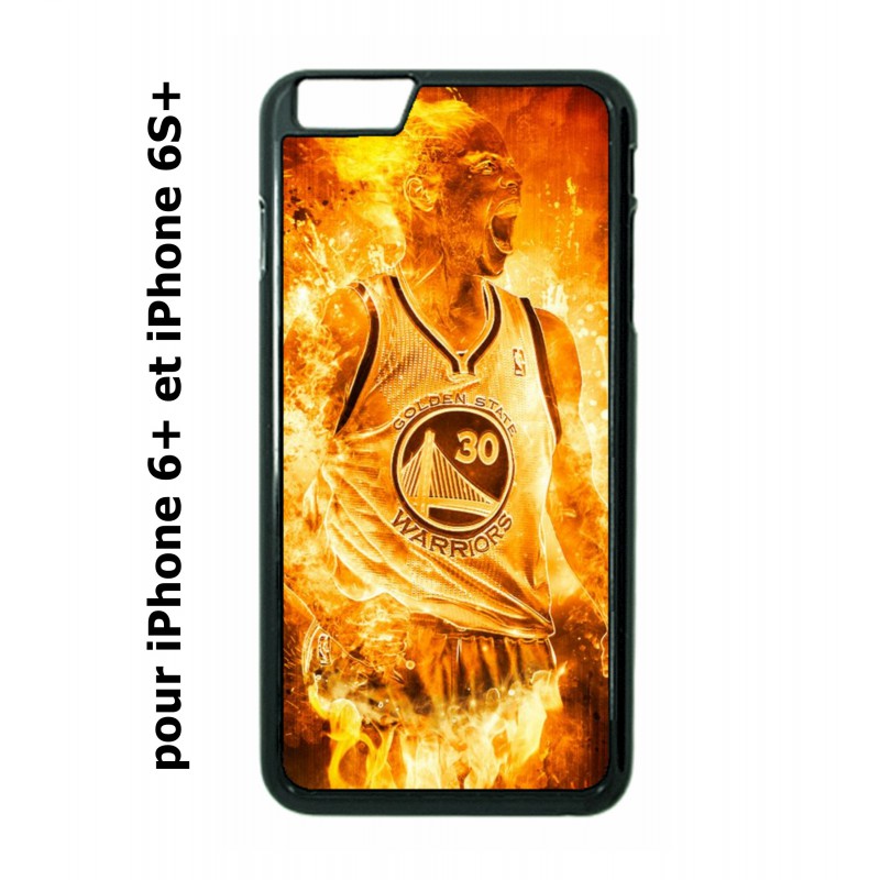 Coque noire pour IPHONE 6 PLUS/6S PLUS Stephen Curry Golden State Warriors Basket - Curry en flamme