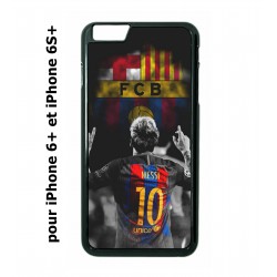 Coque noire pour IPHONE 6 PLUS/6S PLUS Lionel Messi FC Barcelone Foot